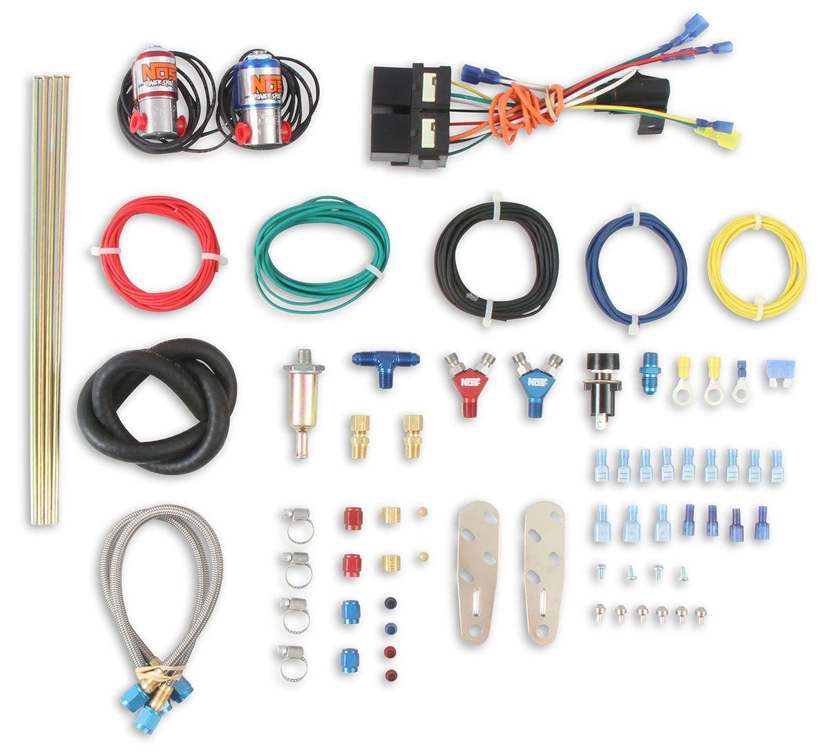 NOS 100-250 Horsepower. Suit Square-Bore Carbs. Nitrous Oxide Systems Dual Shot Cheater Nitrous Kit NOS02201 SR