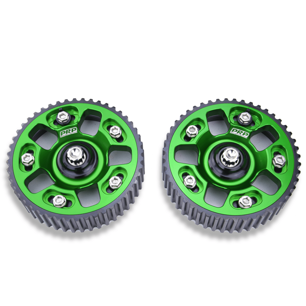 Platinum Racing Products Adjustable Cam Gear Green / Add Billet Retainer and TI Bolt x 1 / Two Cam Gears Adjustable ALLOY OUTER Cam Gears to suit 1JZ / 2JZ SR