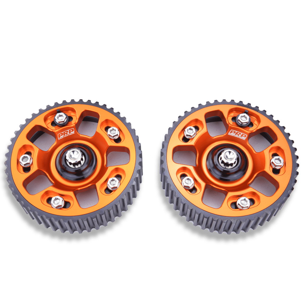Platinum Racing Products Adjustable Cam Gear Orange / Add Billet Retainer and TI Bolt x 1 / Two Cam Gears Adjustable ALLOY OUTER Cam Gears to suit 1JZ / 2JZ SR