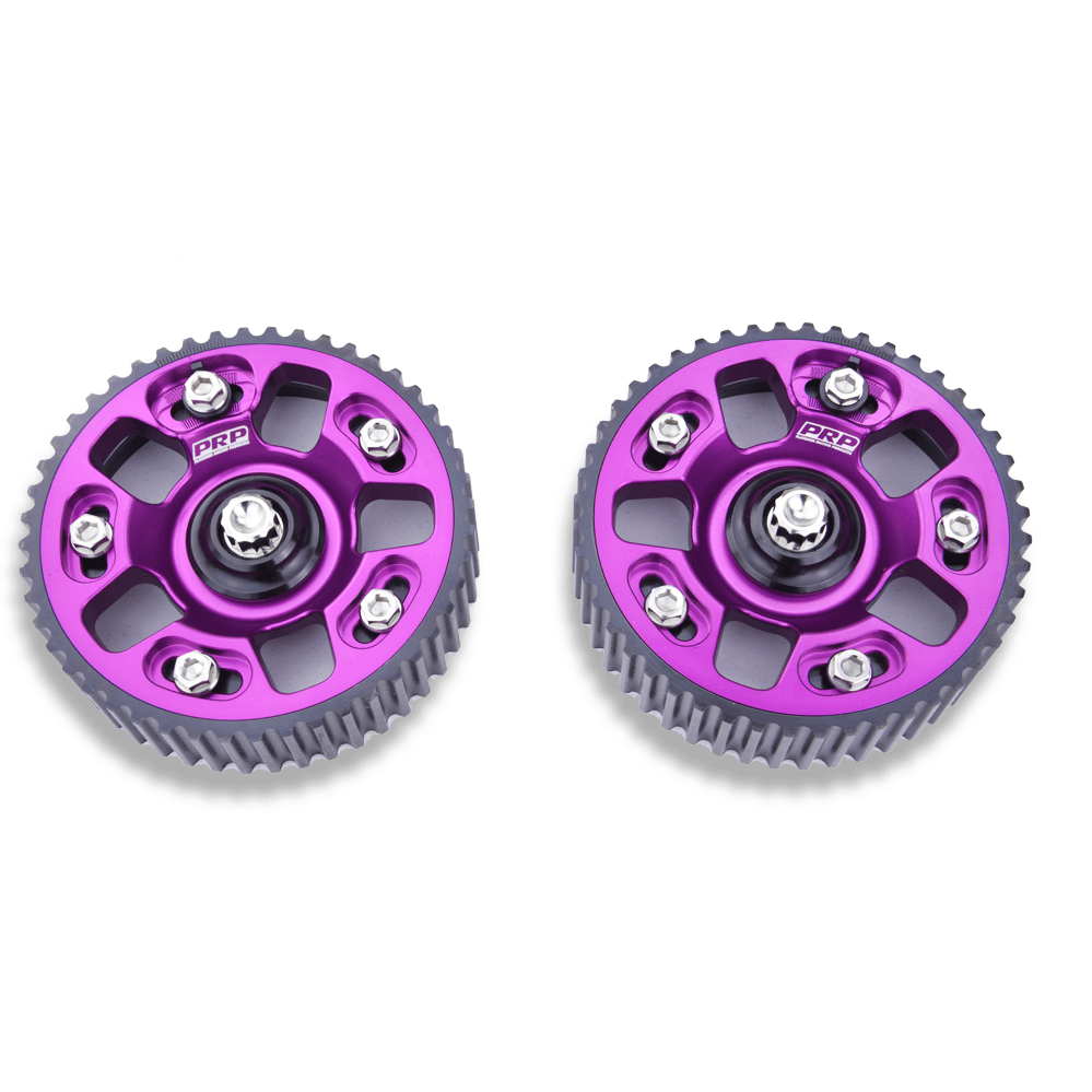 Platinum Racing Products Adjustable Cam Gear Two Cam Gears / Purple / Add Billet Retainer and TI Bolt x 1 Adjustable STEEL OUTER Cam Gears to suit 1JZ / 2JZ SR
