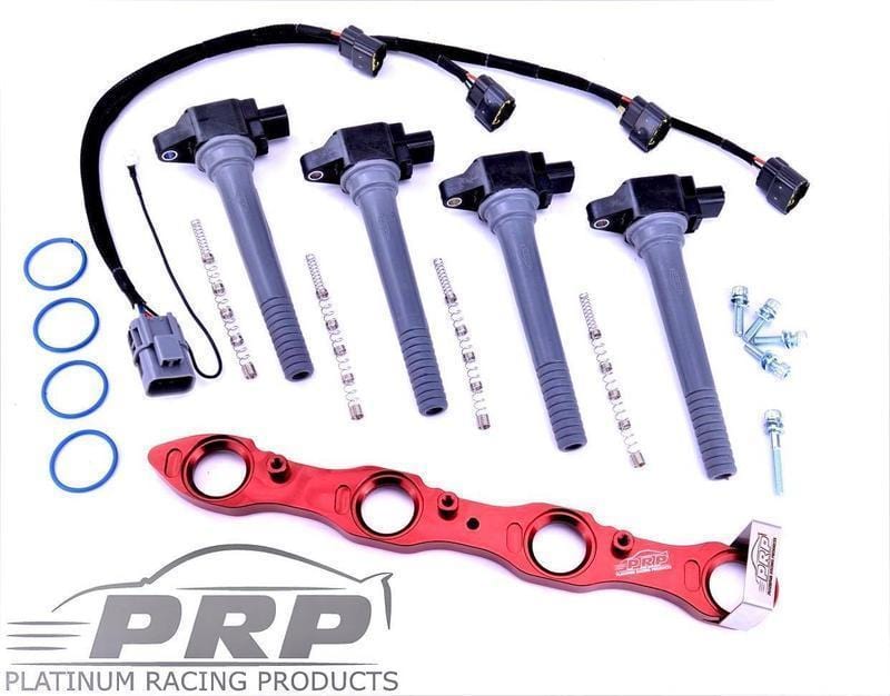 Platinum Racing Products Ignition Coil Kit Black / Bracket, Stalks Nissan SR20 Coil Kit for Series 2 S14, S15, 180 Type X - Small Hole Rocker Cover SR