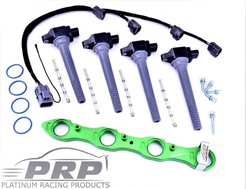 Platinum Racing Products Ignition Coil Kit Black / Bracket, Stalks, OEM Loom Nissan SR20 Coil Kit for Series 2 S14, S15, 180 Type X - Small Hole Rocker Cover SR