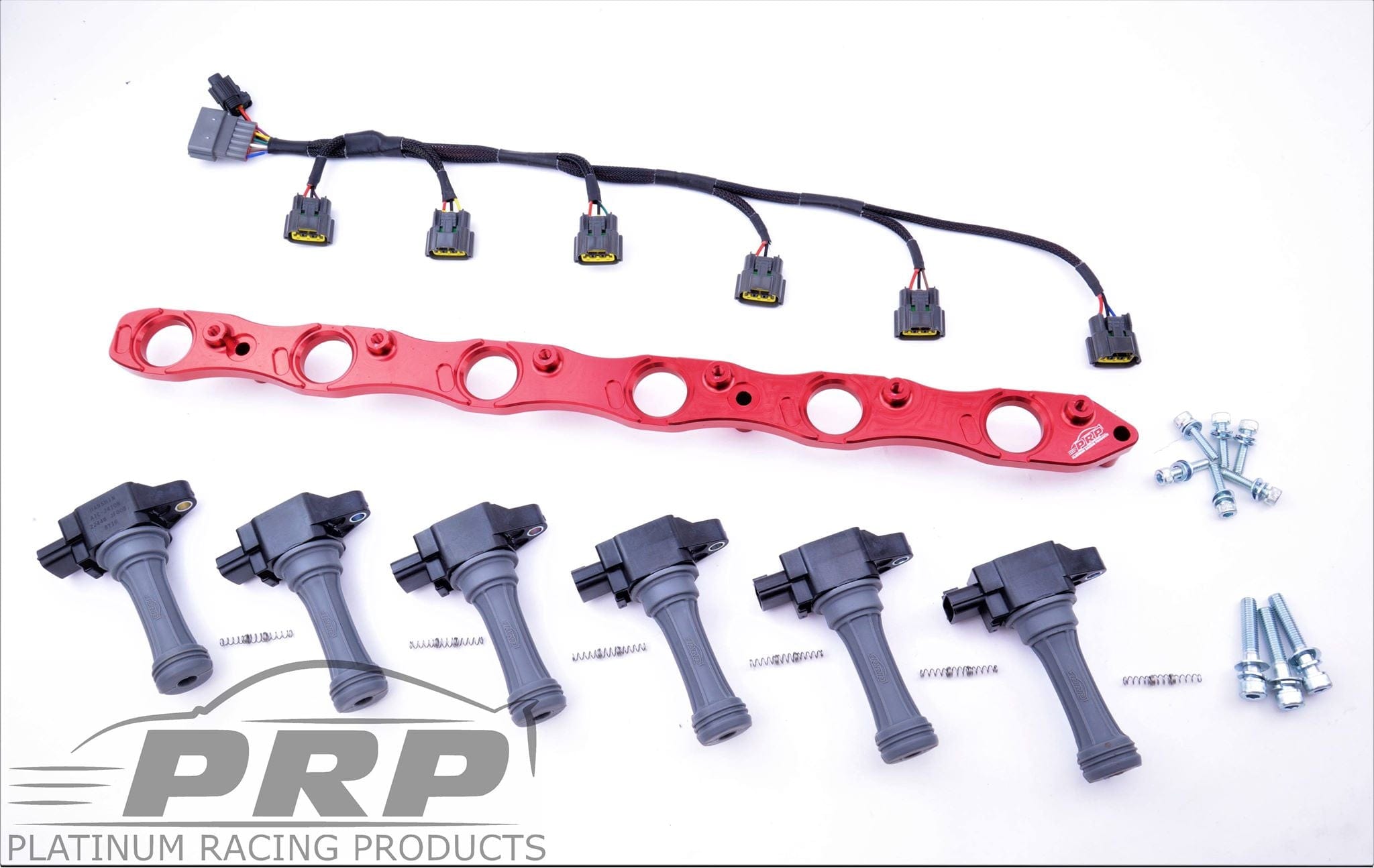 Platinum Racing Products Ignition Coil Kit Black / Bracket w/ Stalks + Coils / RBLOOM2 Nissan RB Twin Cam Coil Kit SR
