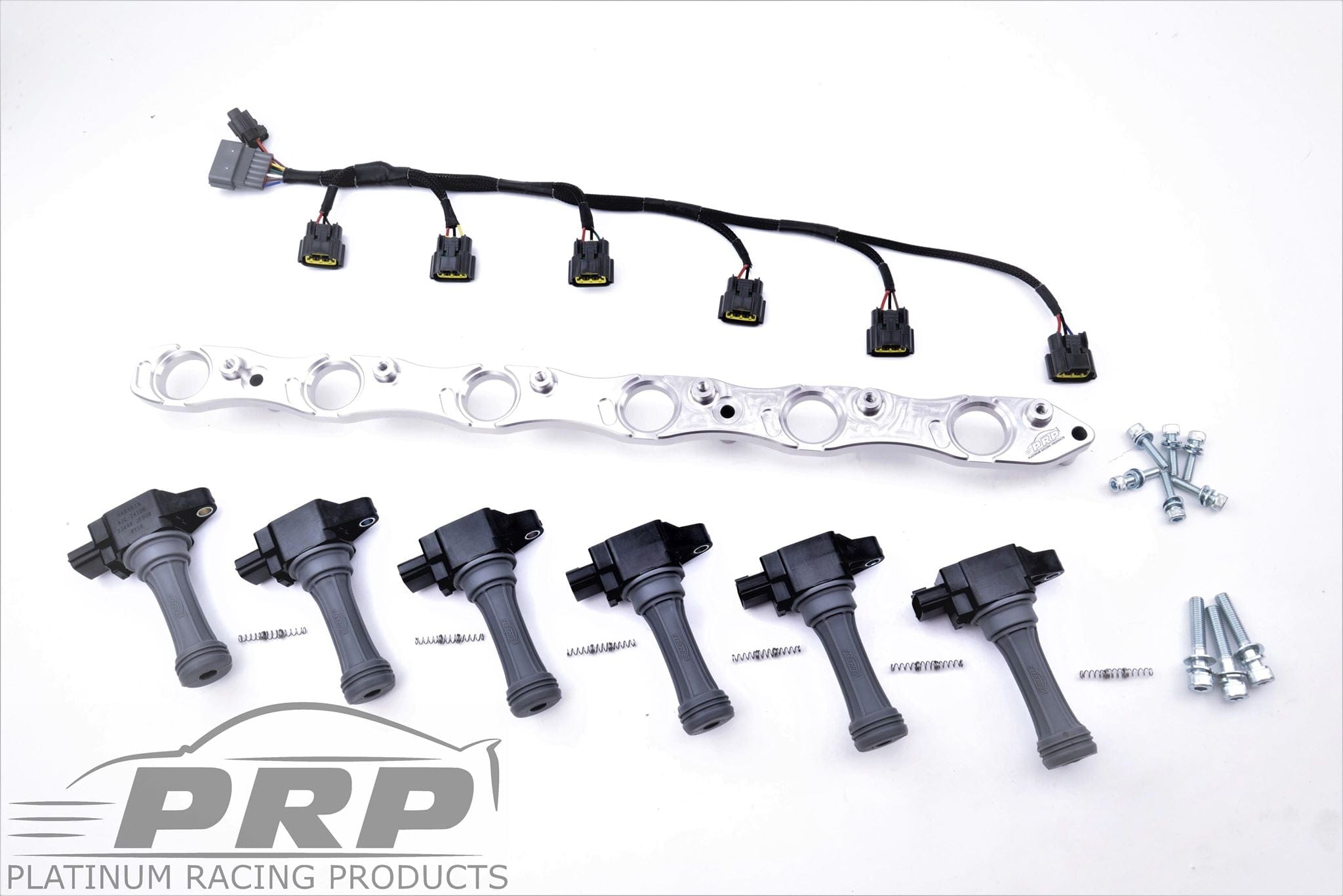 Platinum Racing Products Ignition Coil Kit Black / Bracket w/ Stalks + Coils / RBLOOM3 Nissan RB Twin Cam Coil Kit SR