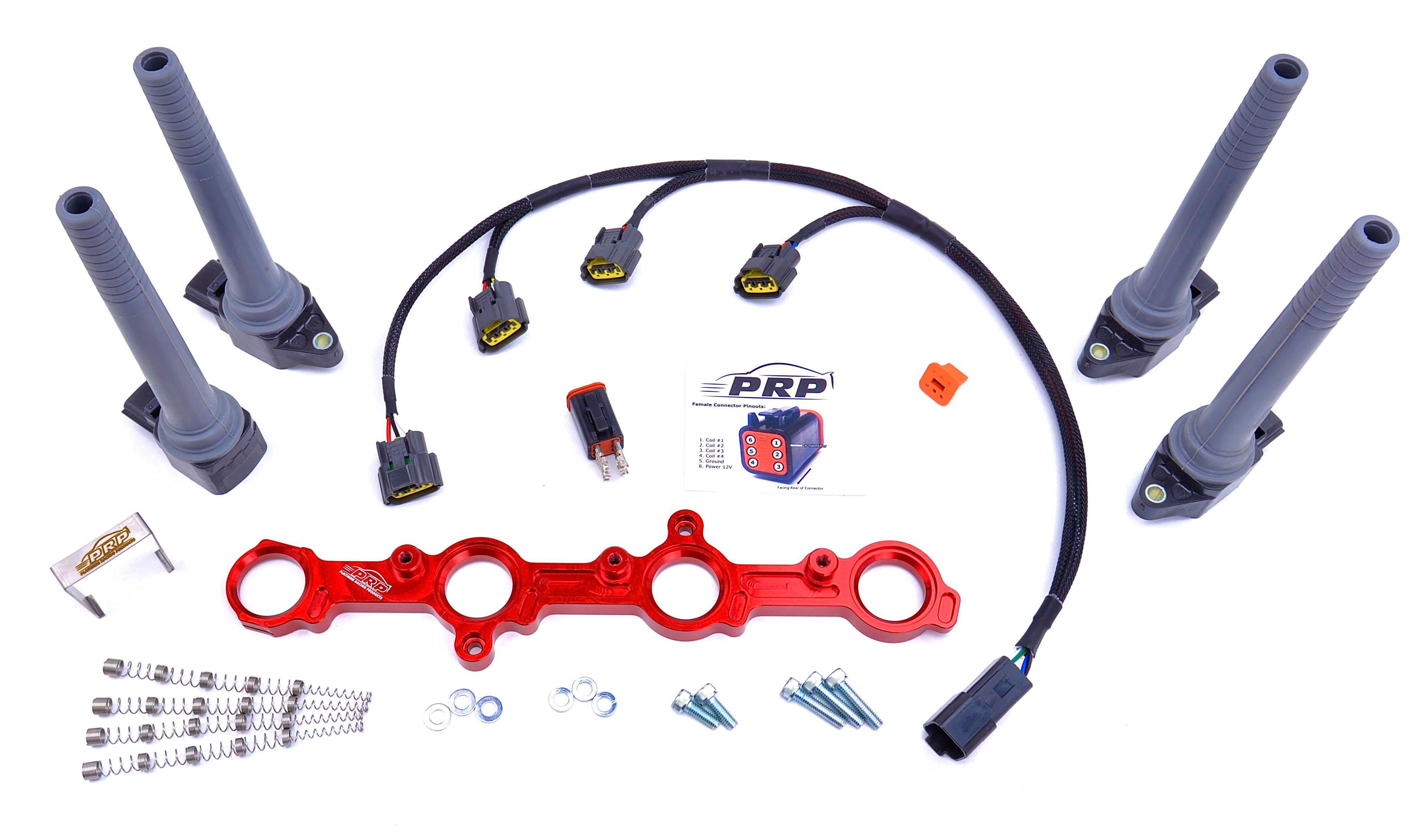 Platinum Racing Products Ignition Coil Kit Boring Black / Coils, Bracket, Stalks Mitsubishi 4G63 Evo 1-3 & VR4 Coil Kit SR