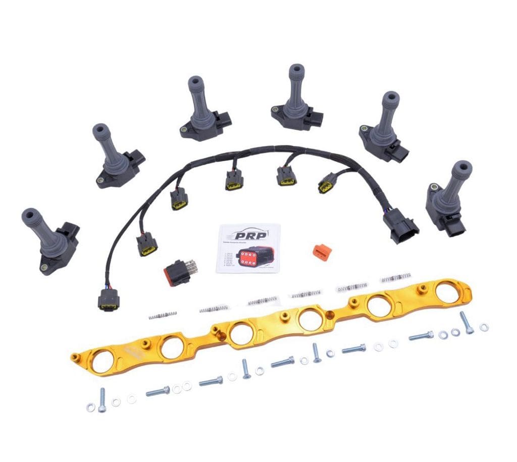 Platinum Racing Products Ignition Coil Kit Stalks and Bracket / Gold / No thankyou VR38 Coil Kit to Suit Toyota 1JZ / 2JZ SR