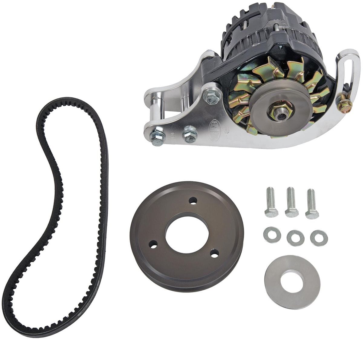 POWERMAST Suit SB Chev With Rail Chassis, 100 AMP Denso Alternator Powermaster Drag Racing Alternator Kit PM8-898 SR