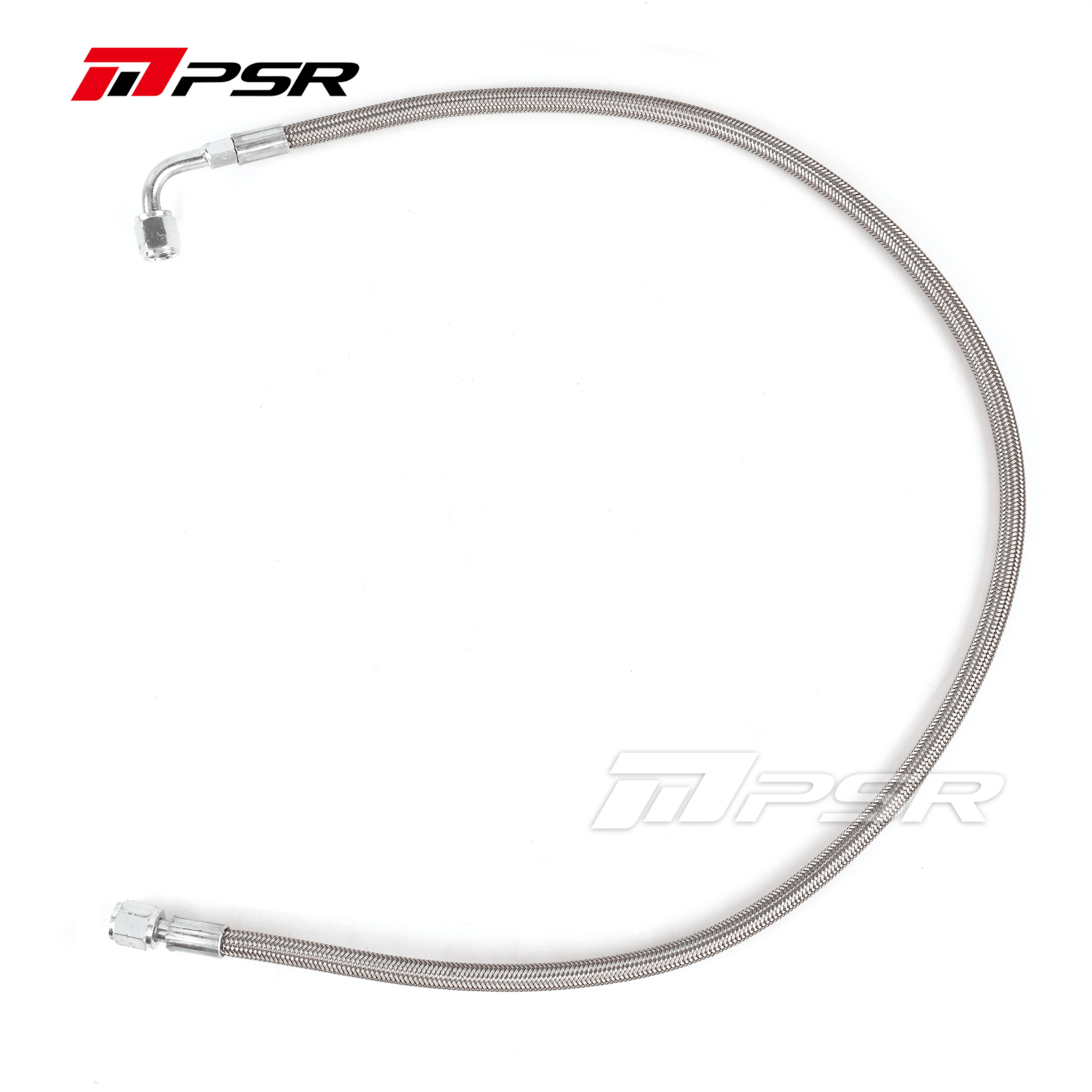 Pulsar Turbochargers 80cm Universal Performance Turbo Oil Feed Line 4AN â€“ 4AN 90 Degree Straight Steel Braided SR