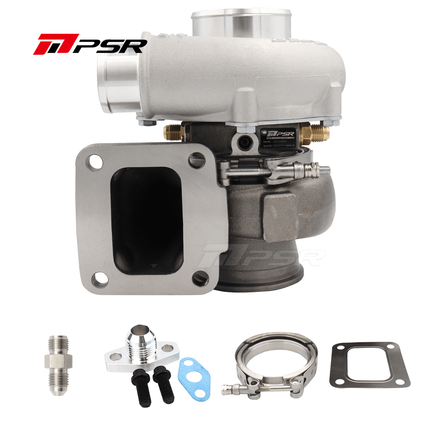 Pulsar Turbochargers Forward Rotation / T51R Mod / 1.15 A/R T4(Open) INLET V-BAND OUTLET PSR Forward Rotation 7975G COMPACT Dual Ball Bearing Turbocharger HP Rating 1450 SR
