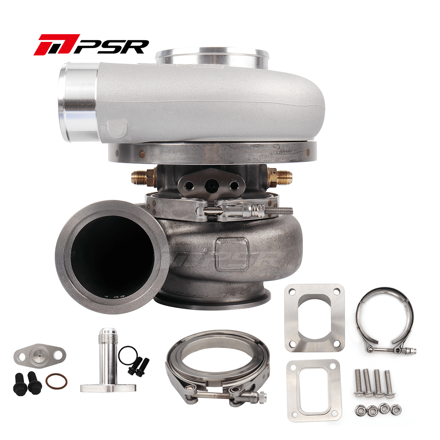 Pulsar Turbochargers T51R MOD / V-Band Inlet + An Adapter(Vband to T4 Open), V-Band Outlet(fits 3.5'' OD tubing) 1.06A/R PSR 7170G Dual Ball Bearing Turbocharger HP Rating 1150 SR