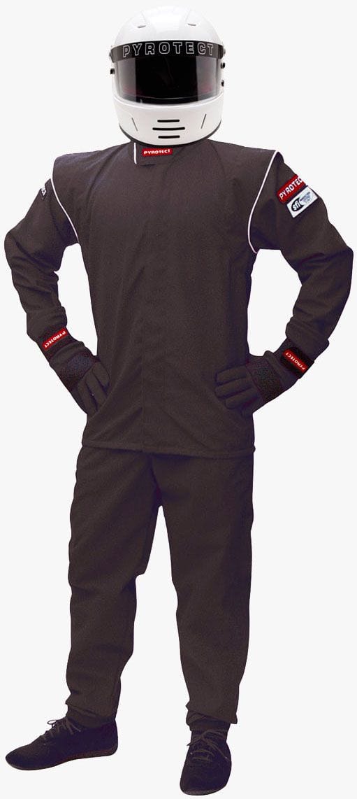 PYROTECT Junior Deluxe Two Piece Single Layer SFI-1 Jacket, Black Junior Deluxe Two Piece Single Layer SFI-1 Jacket, Black SR