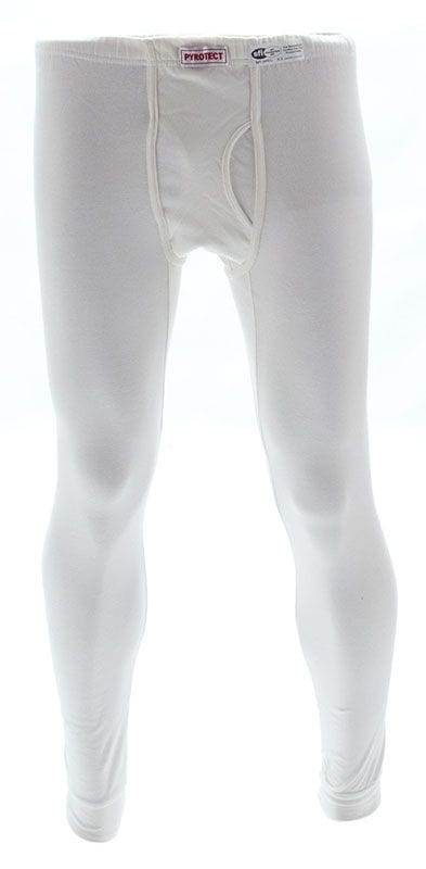 PYROTECT White, SFI Approved Pyrotect Safety Equipment Inner Wear Bottom (Small) PY4710100 SR