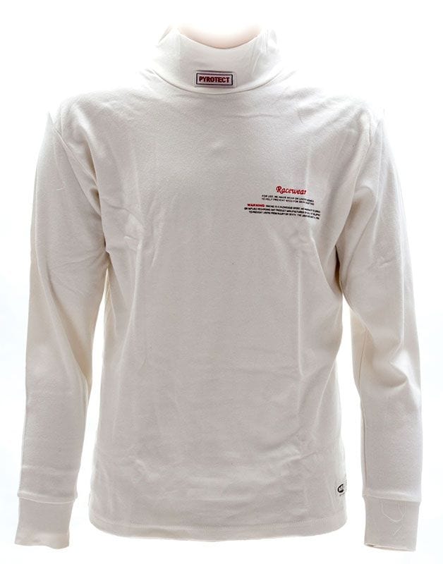 PYROTECT White, SFI Approved Pyrotect Safety Equipment Inner Wear Turtle Neck Top (Medium) PY4700200 SR