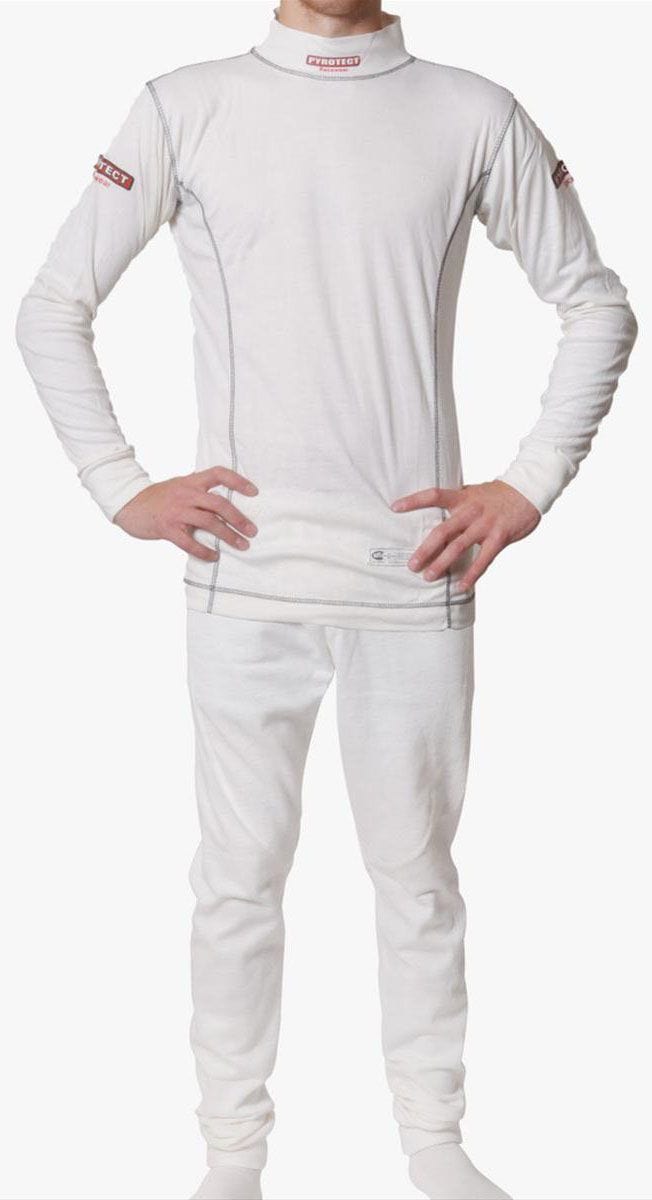 PYROTECT White, SFI Approved Pyrotect Safety Equipment Inner Wear Turtle Neck Top (X-Small) PY4700099 SR
