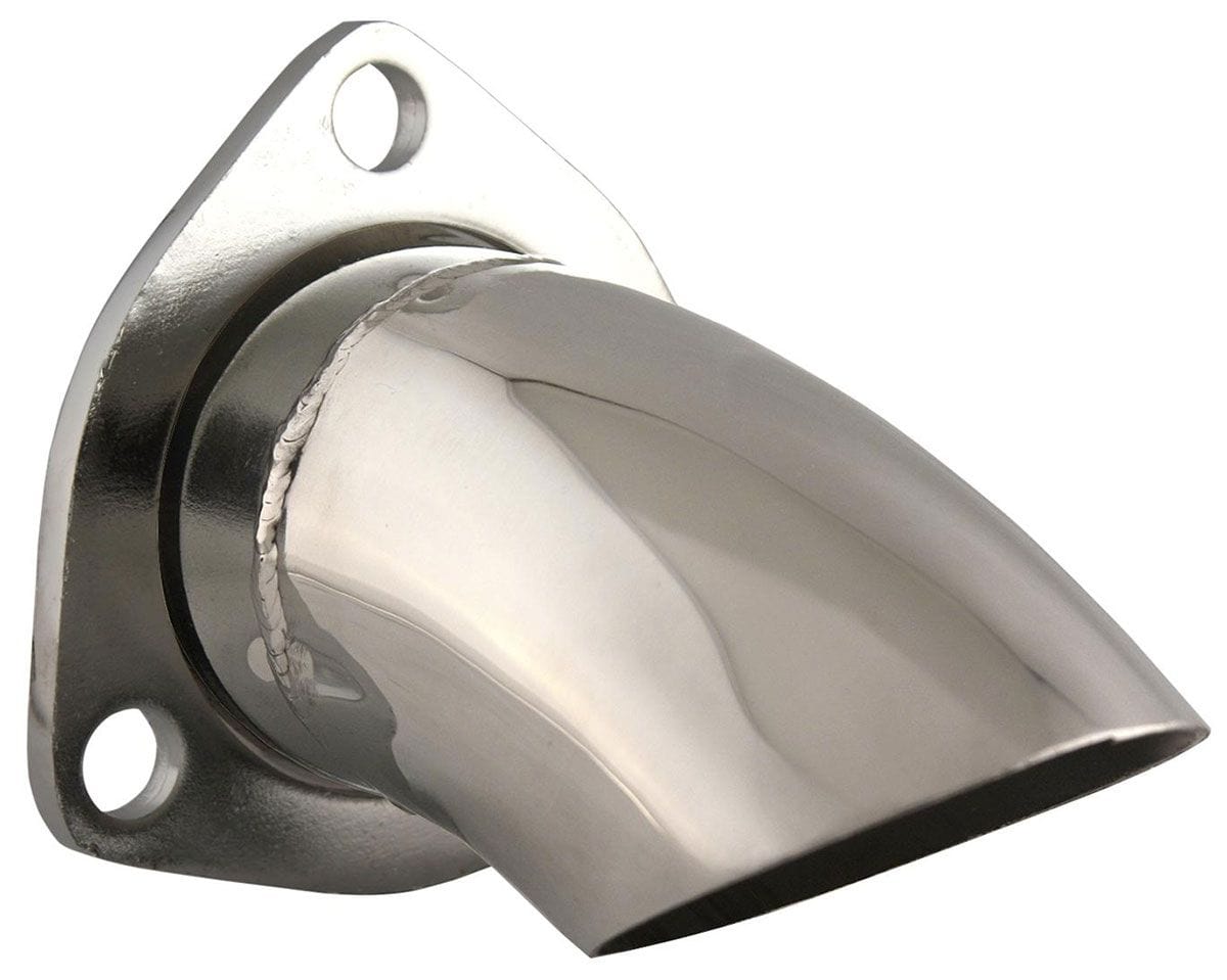 QTP 2-1/2" 3-Bolt Flange Quicktime Performance Round Polished S/S Adjustable Turn Down QTP11250 SR