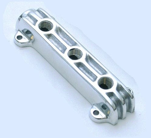 ROADSTER 3-Port Polished So Cal Speedshop SO-CAL Speed Shop Finned Aluminium Fuel Block SO300-6134 SR