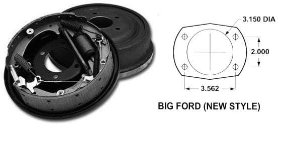 ROADSTER 5 on 4 1/2" B/C, Suit Torino Housing Flange. So Cal Speedshop SO-CAL Speed Shop Ford 9-inch "Police Special" Rear Drum Brakes SO055-11-2.25B SR