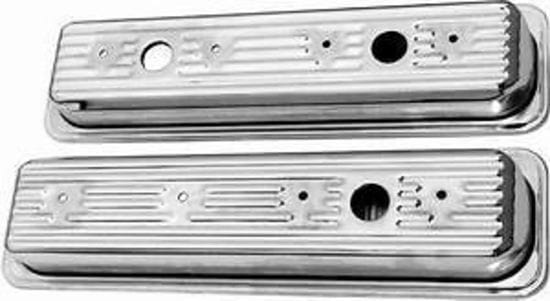 RPC Fits 1987-On Truck 5.07-5.7L, 305, 350 Racing Power Company Chrome Short (2-3/8") Steel Centerbolt Valve Covers (Baffled) RPCR9702 SR