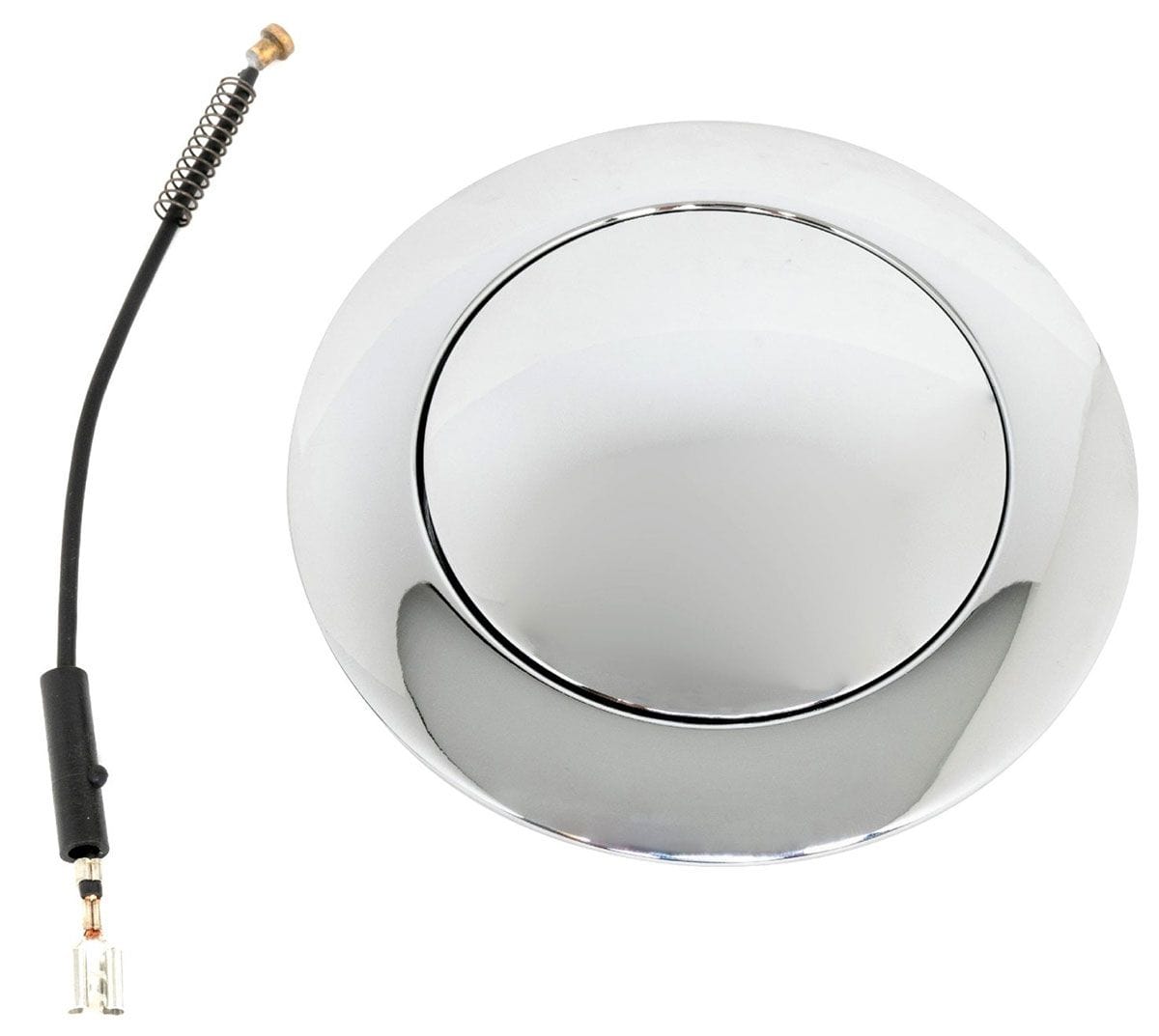 RPC Fits GM 1967 - 94 Racing Power Company Chrome Aluminium Horn Button with Ground Wire, Plain Style 4-5/8" Dia RPCR5600C SR