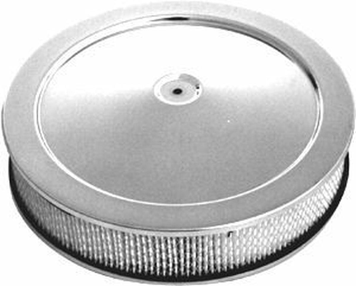 RPC Fits Single Quad Carburettors Stud " Wing Nut Included Racing Power Company 14" x 3" Chrome Steel Muscle Car Style Air Cleaner with Dominator Base & Paper E SR