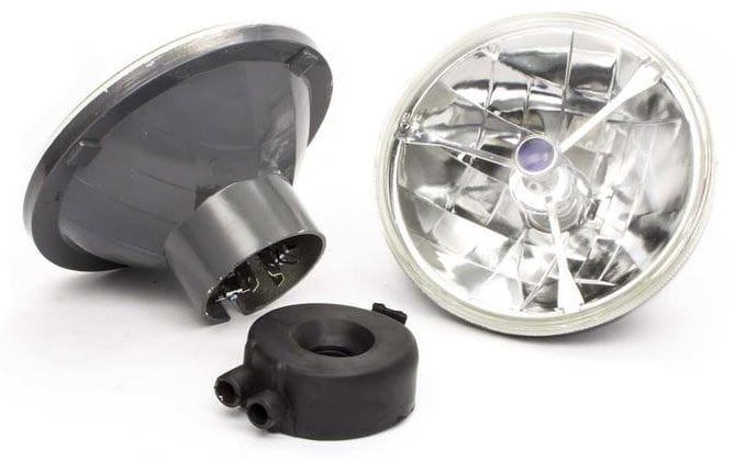 RPC Multi-Reflex Head Racing Power Company Round Replacement Head Light with Bulb 7", Tri-Bar with Blue Dot RPCR7405 SR