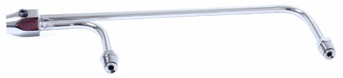 RPC Racing Power Company Chrome Steel Holley Fuel Line with Dual Metering Blocks 3/8" Tube Diameter, 9-5/ SR