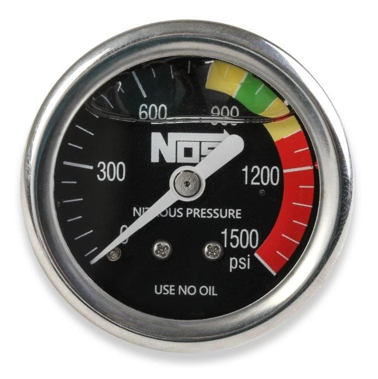 Stealth Ride 1-1/2" Liquid Filled Nitrous Pressure Gauge, Black NOS15919 SR