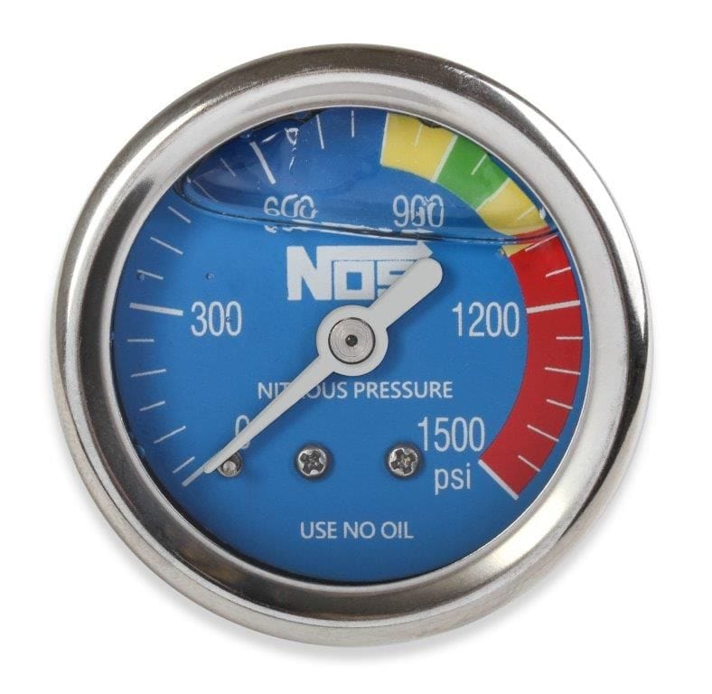 Stealth Ride 1-1/2" Liquid Filled Nitrous Pressure Gauge, Blue NOS15918 SR