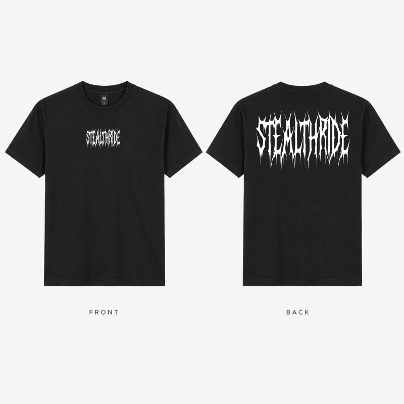 Stealth Ride Merchandise Stealth Ride - METAL FRONT & BACK T-SHIRT SR