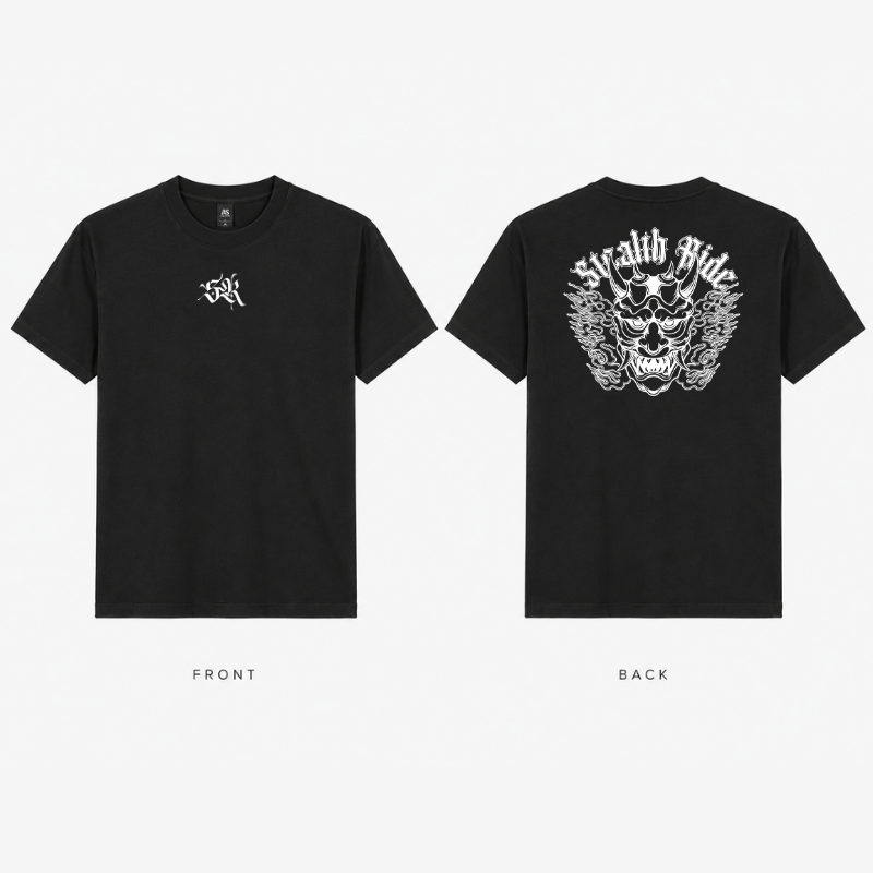 Stealth Ride Merchandise Stealth Ride - WHITE JAPANESE ONI T-SHIRT SR