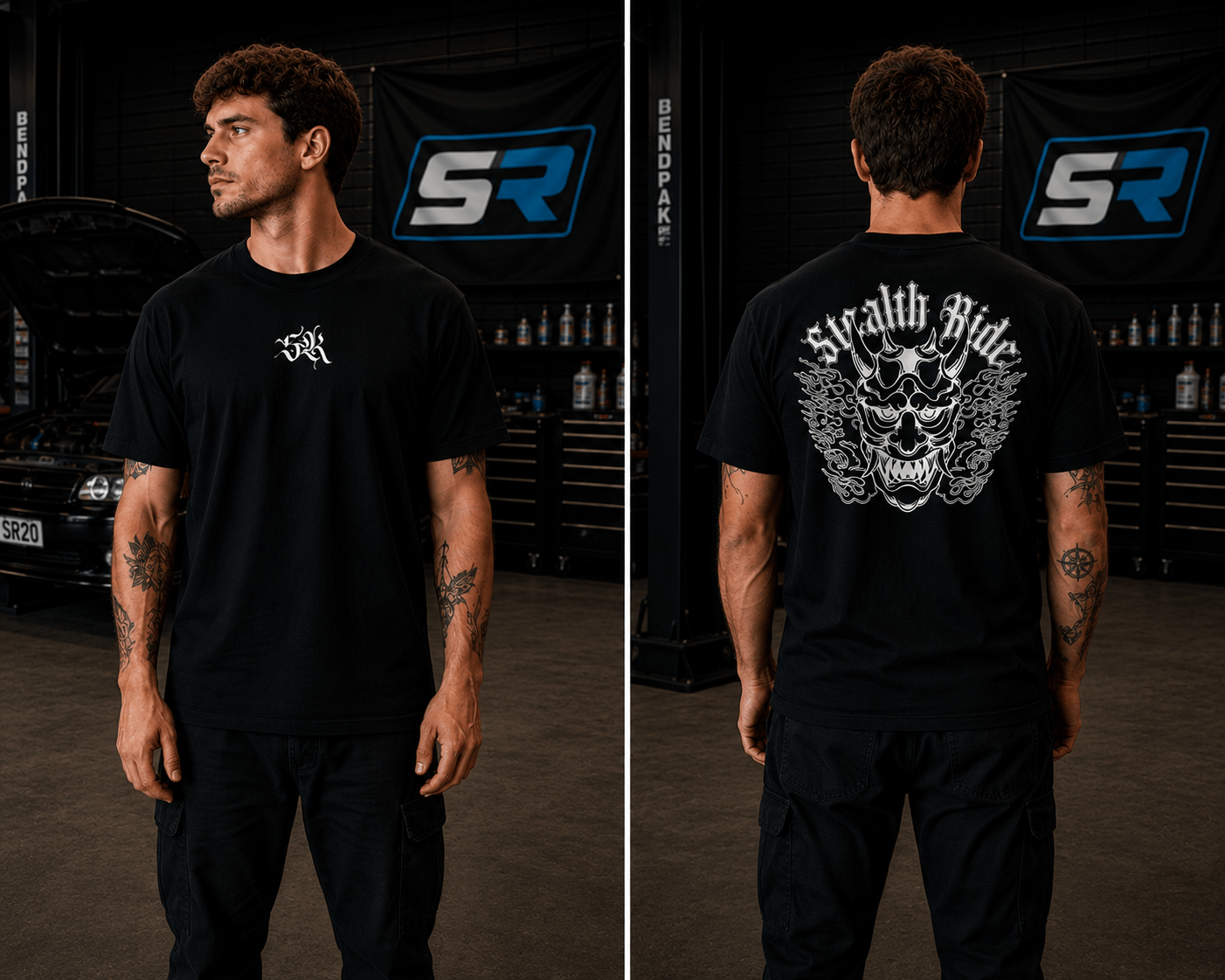 Stealth Ride Merchandise Stealth Ride - WHITE JAPANESE ONI T-SHIRT SR