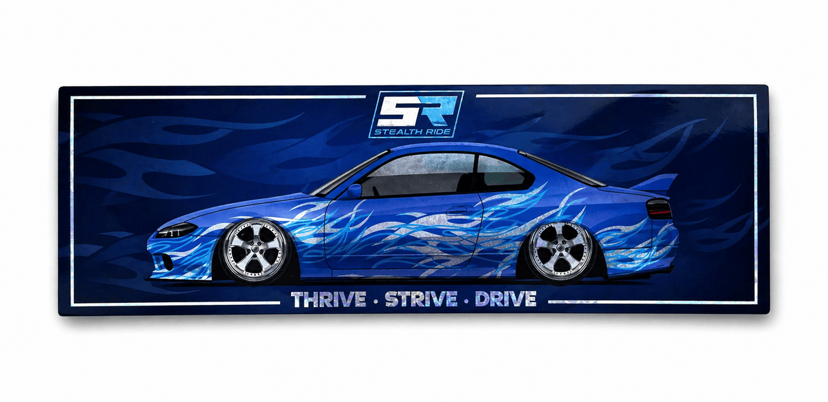 Stealth Ride Stickers Blue SR Sticker - SR Blue Flame S15 SR