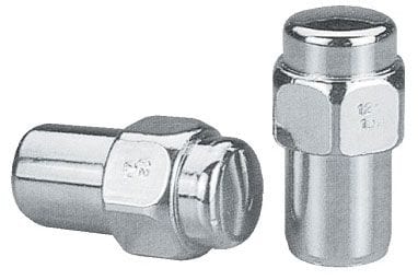 TOPLINE 12mm x 1.50" Thread, 3/4" Shank, Closed End (Set Of 4) Topline 2 Piece Mag Wheel Nuts - 13/16" Hex TLC8207-4 SR