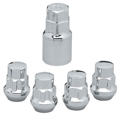 TOPLINE 7/16" Thread, Closed End (Set Of 4) Topline Chrome Tapered Wheel Lock Nuts TLC40205C SR