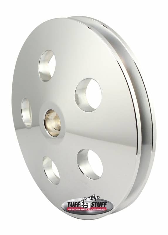 TUFFSTUFF Single V-Groove Power Steering Pully, Chrome Single V-Groove Power Steering Pully, Chrome SR