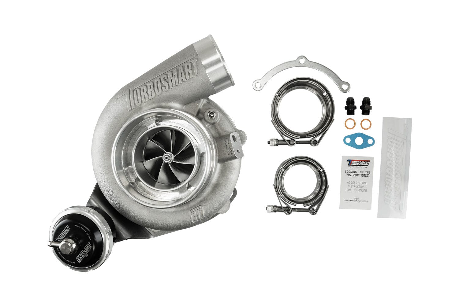 TURBOSMART TURBOCHARGERS & ACCESSORIES Turbosmart TS-2 Performance Turbocharger (Water Cooled) 6262 V-Band 0.82AR Internally Wastegated SR