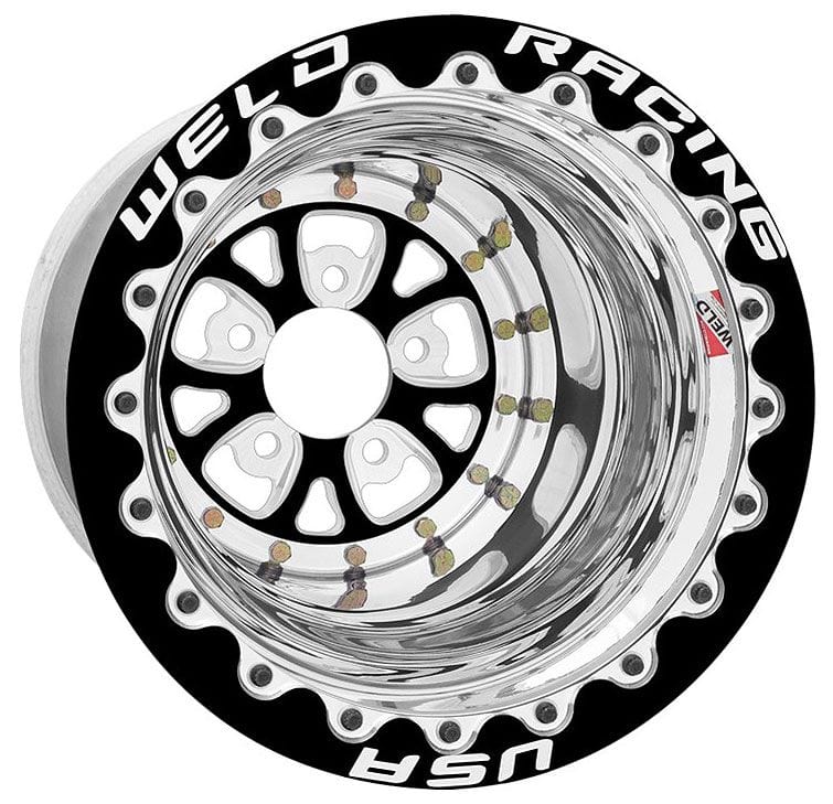 WELD 5 x 4.5" Bolt Circle with 4" Backspace Weld Racing V-Series 15 x 10" Wheel, Black Center, Single Beadlock for M/T WE84B510208F SR