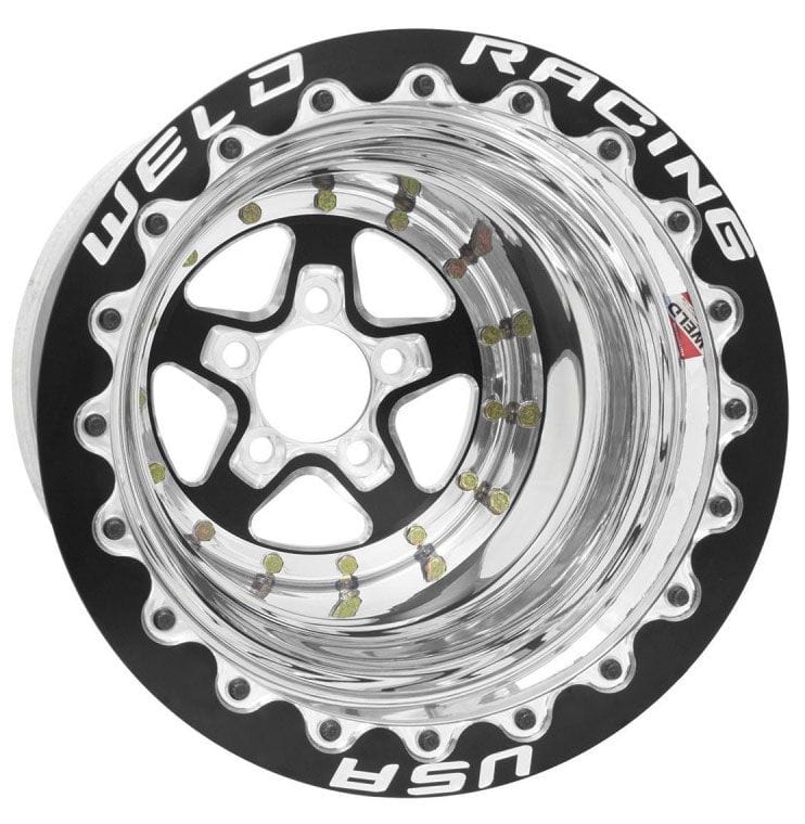 Weld Racing 5 x 4.5" Bolt Circle with 3" Backspace Weld Racing Aluma-Star 15 x 10" Wheel, Black Center, Single Beadlock for M/T, Ultra WE88B510 SR