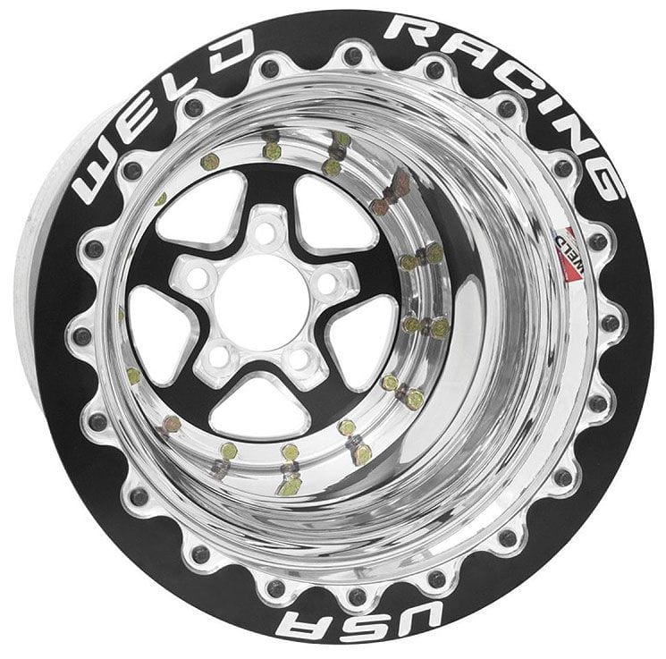 Weld Racing 5 x 4.75" Bolt Circle with 3" Backspace Weld Racing Aluma-Star 15 x 8" Wheel, Black Center, Single Beadlock for M/T WE88B508276F SR