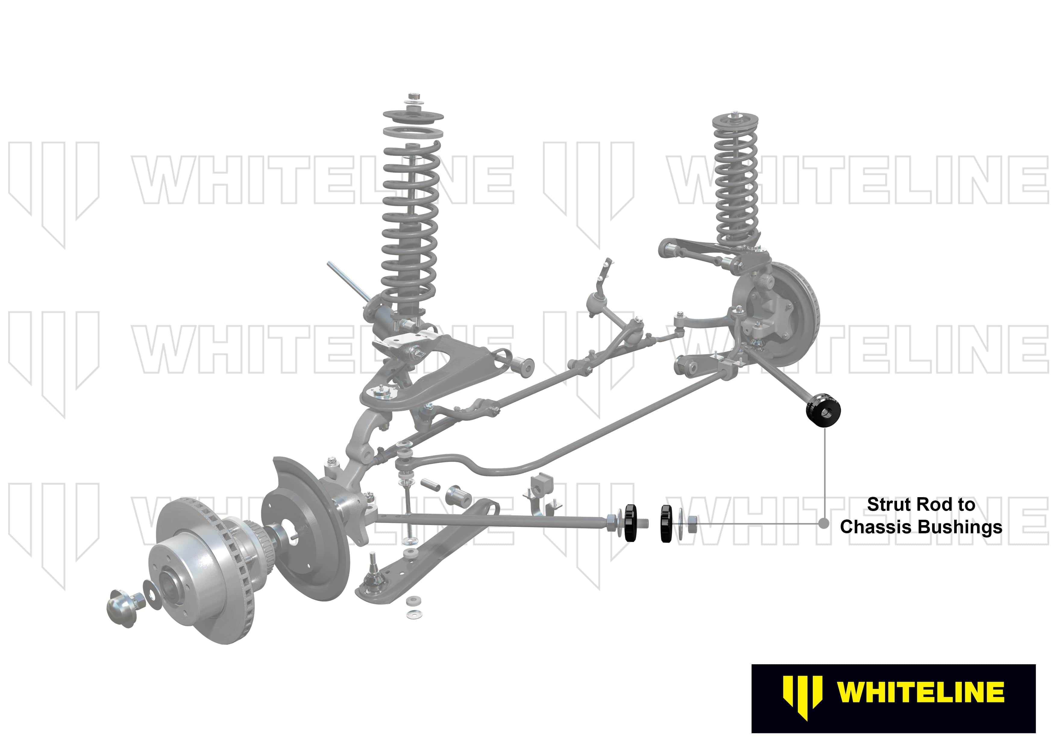 Whiteline 10 x 16 x 26 cm / 18mm ID Front Strut Rod - To Chassis Bushing Kit to Suit Chrysler Valiant, Falcon/Fairlne XK-XF and Mustang Classic SR