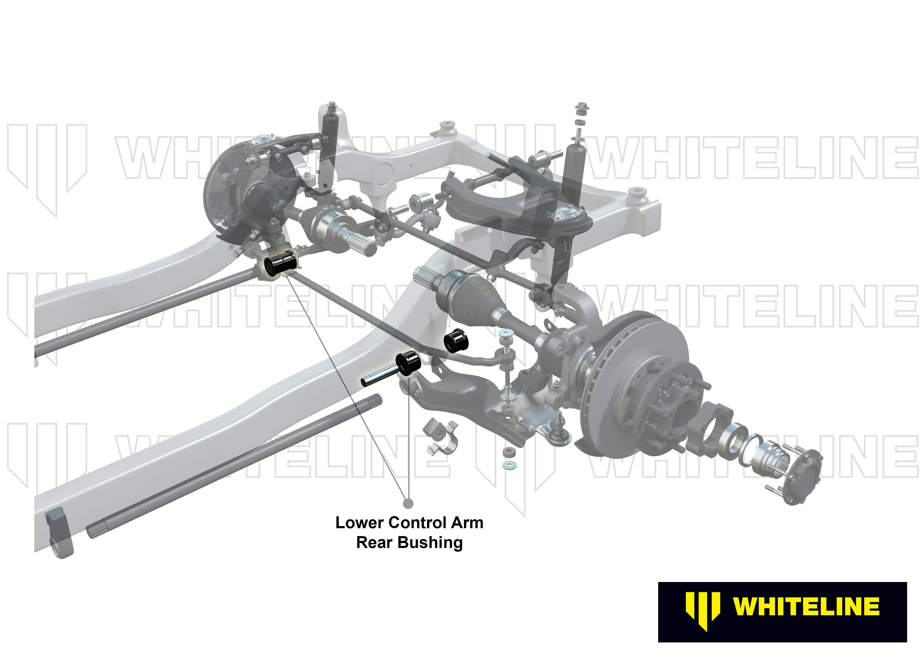 Whiteline 10 x 20 x 26 cm Front Control Arm Lower - Inner Rear Bushing Kit to Suit Toyota Land Cruiser 100 Series IFS SR