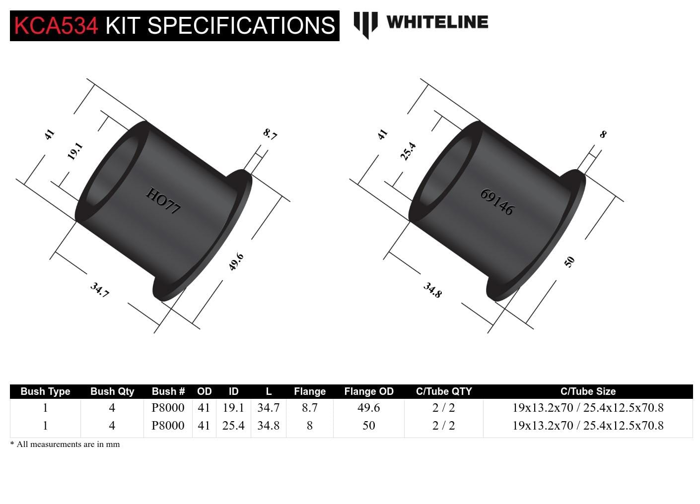 Whiteline 38 x 20 x 10 cm / 1deg camber and toe adjustment kit Rear Camber/Toe Kit 1deg to Suit Holden Commodore VN-VX Standard Height SR