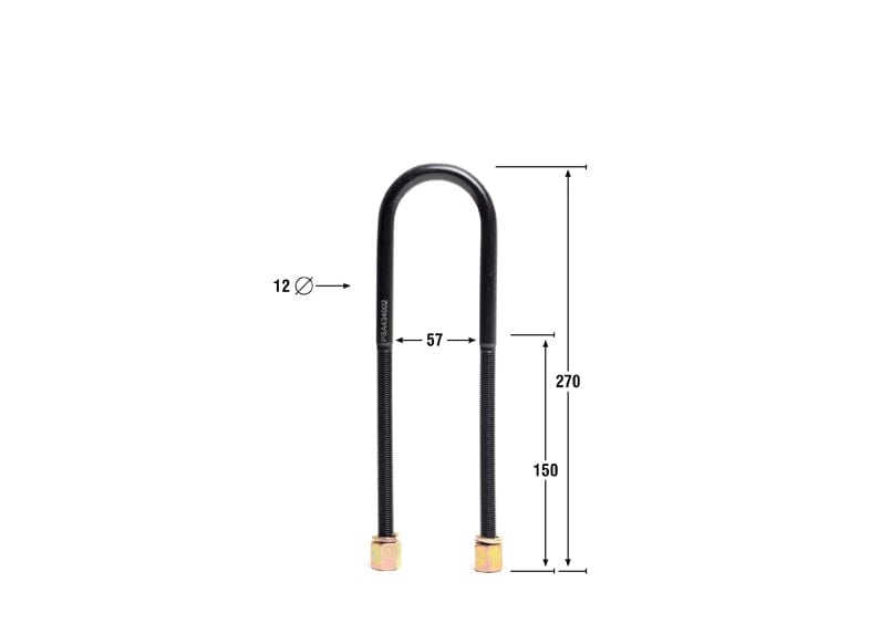 Whiteline 5 x 12 x 42 cm / ID=58mm, L=270mm, Thread=M12 - round top Universal U Bolts - ID=58mm, L=270mm, Thread=M12 - round top SR