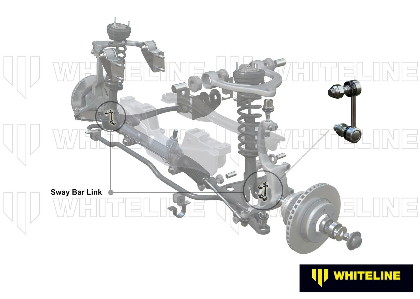 Whiteline 6 x 10 x 20 cm / 80mm - horizontal 160deg opposed ball joints Front Sway Bar Link to Suit Honda Accord CL, CM SR