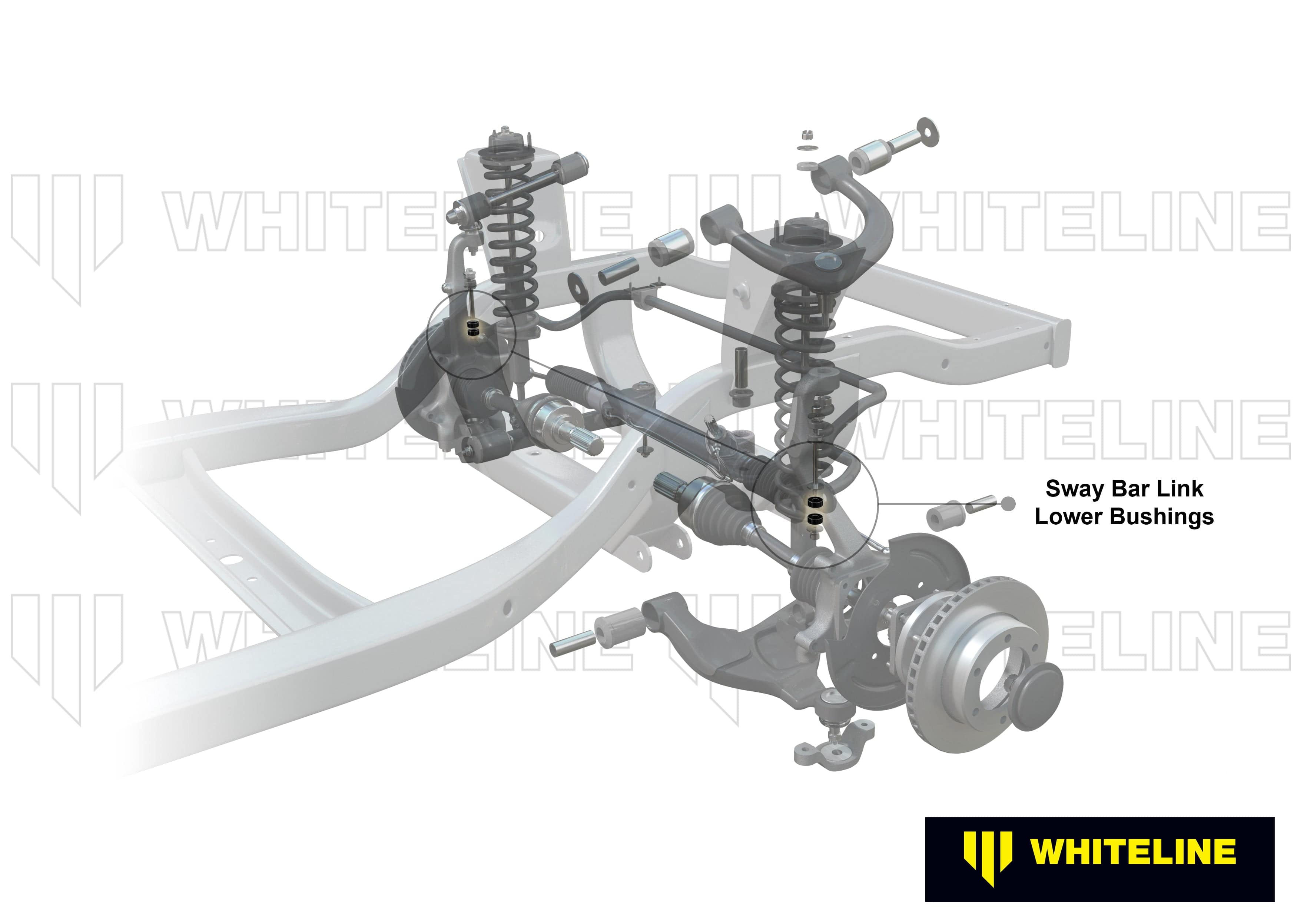 Whiteline 7 x 14 x 20 cm / 21mm ID Front Sway Bar Link - Lower Eye Bushing Kit to Suit Volkswagen Transporter T3 SR