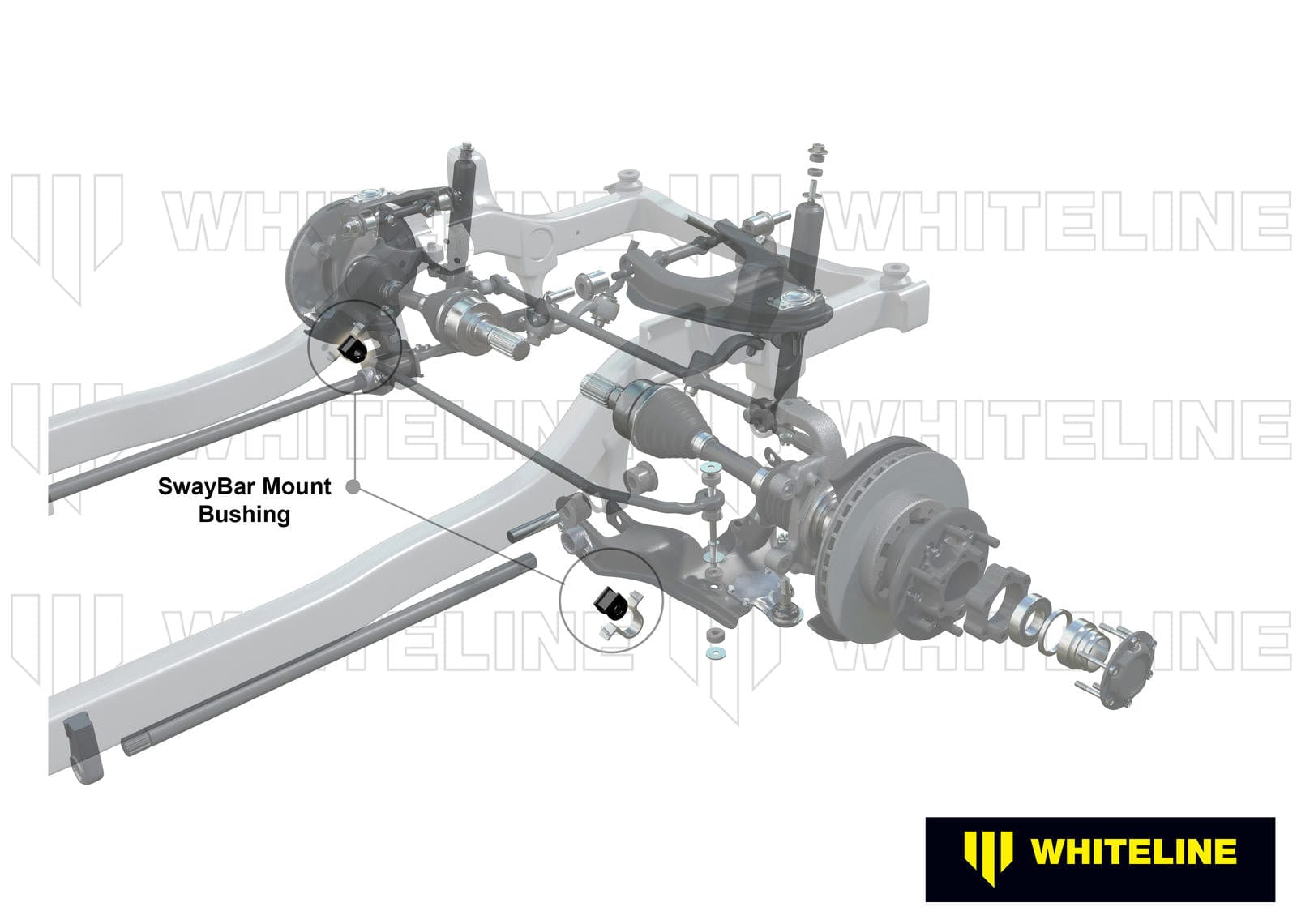 Whiteline 7 x 14 x 20 cm Front Sway Bar Mount - Bushing Kit 27mm to Suit Mitsubishi Triton MK 4wd SR