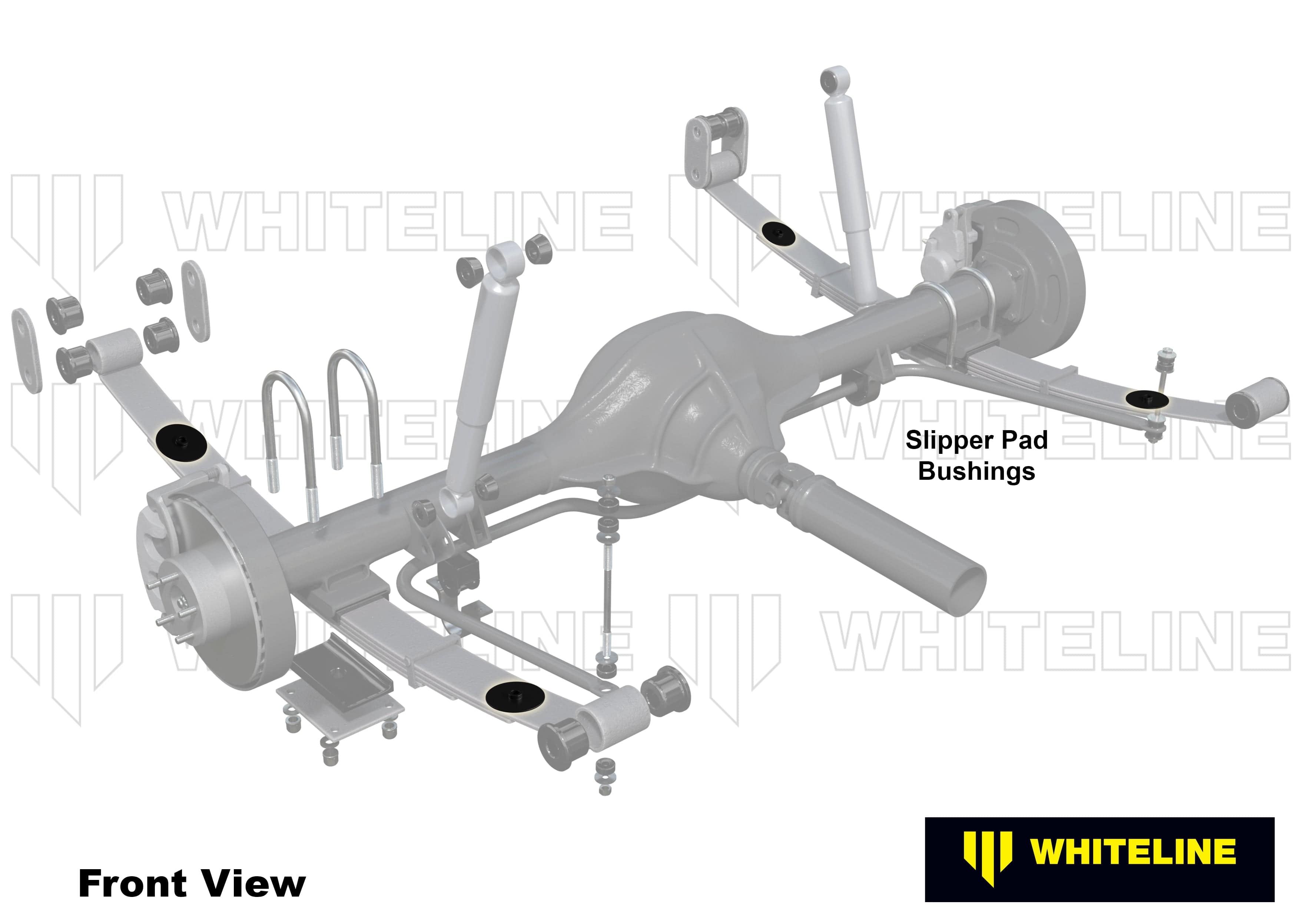 Whiteline 7 x 14 x 20 cm / Insulator bushing between leafs Rear Leaf Spring - Slipper Pad Bushing Kit to Suit Holden FJ-WB, Rodeo TF SR