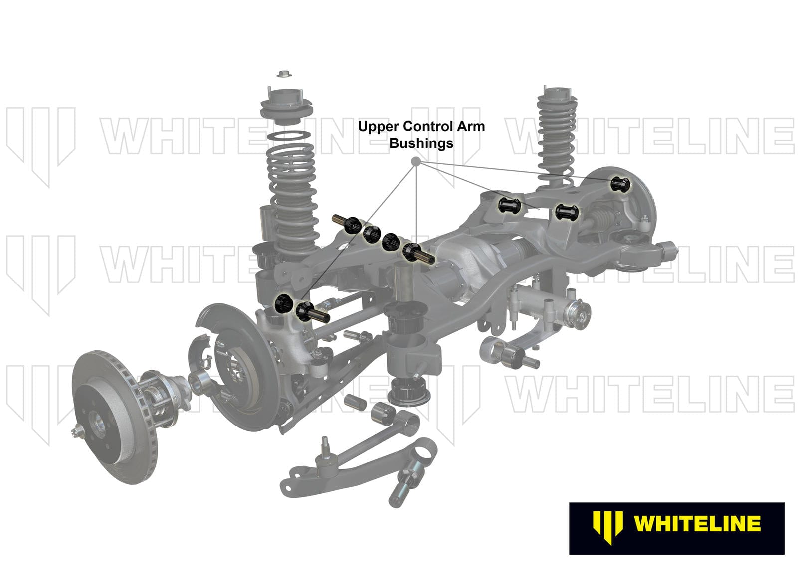 Whiteline 7 x 14 x 20 cm / Performance Alignment - off-car adjustment - adds +/- 0.75deg camber Rear Control Arm - Bushing Kit Double Offset to Suit Nissan 180SX, 200SX. 300ZX and Skyline SR