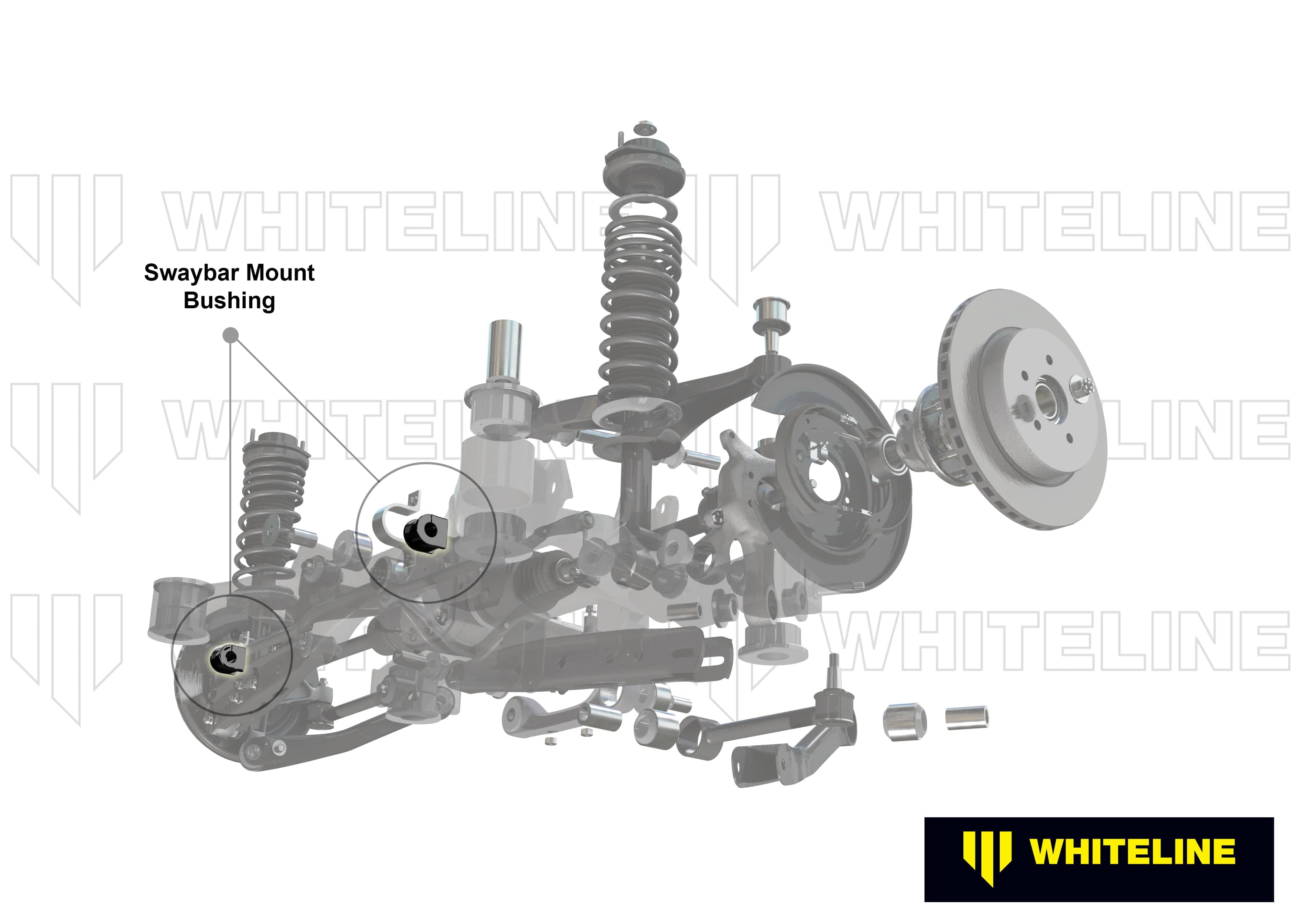 Whiteline 7 x 14 x 20 cm Rear Sway Bar Mount - Bushing Kit 18mm to Suit Honda Accord Euro, Civic and Integra SR