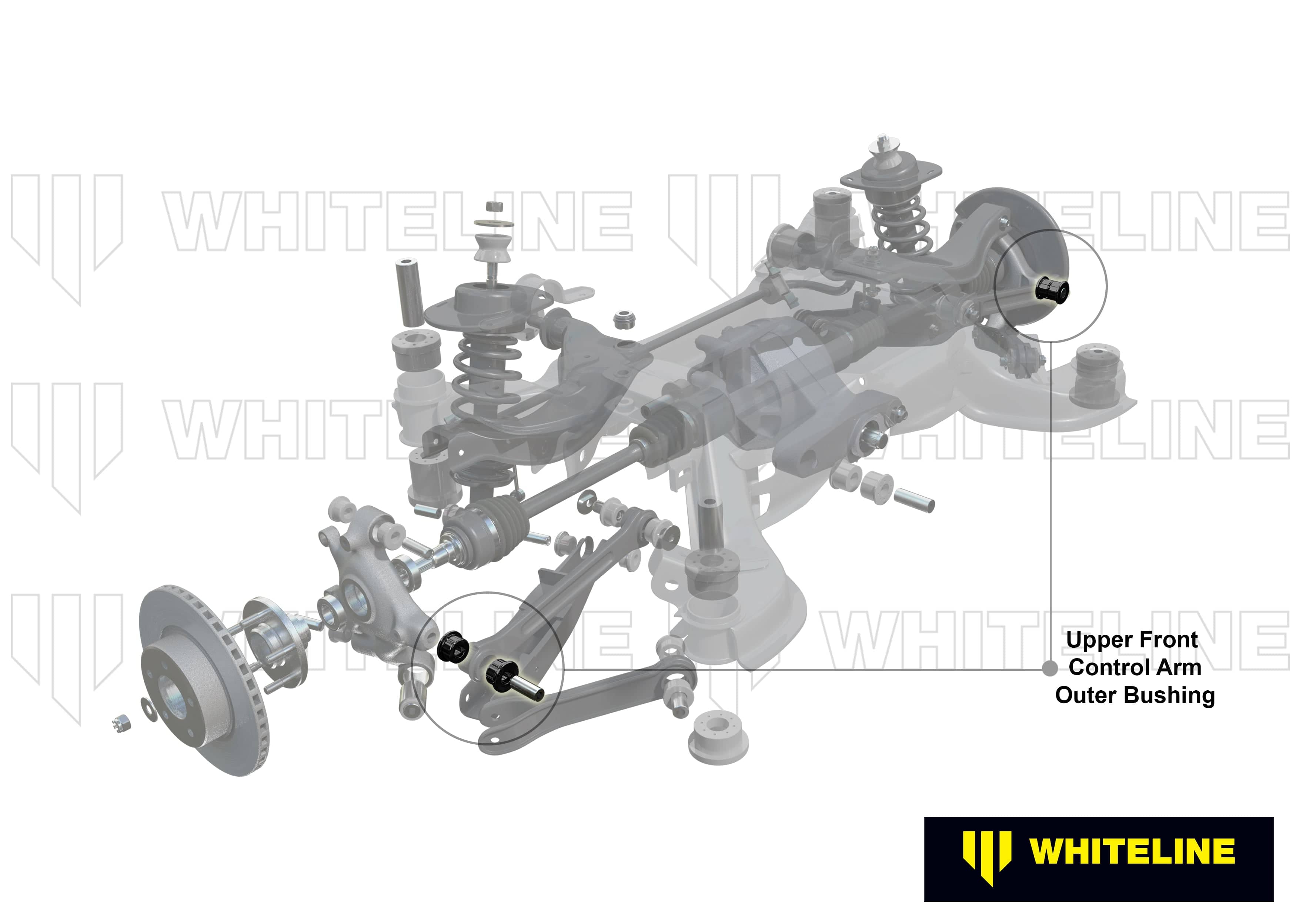 Whiteline 7 x 14 x 20 cm / Suits 40mm wide eyelet Rear Control Arm Upper Front - Bushing Kit to Suit Holden Commodore VE SR
